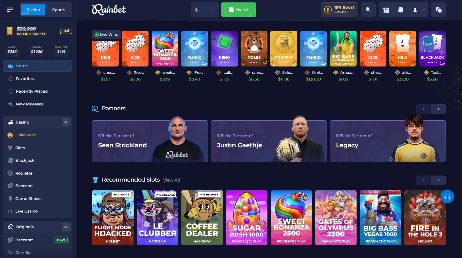rainbet game list